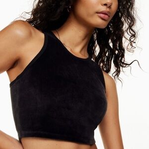 Aritzia Sunday Best Honor Cropped Tank Black Small Velour
